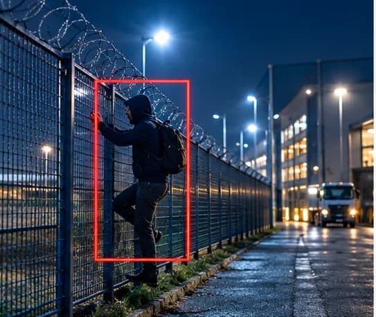 Illustrative AI CCTV scenario: Intrusion & perimeter alerts